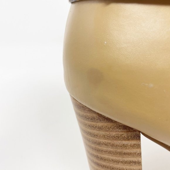 Iman Womens Tan Suede & Leather Side Zip Heel Booties Size 8 - Picture 7 of 14